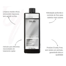 Carregar imagem no visualizador da galeria, Truss Basic Shampoo e Condicionador Profissional, Hidratante com Creatina e Óleo de Abacate, 1L, Kit com 2 unidades
