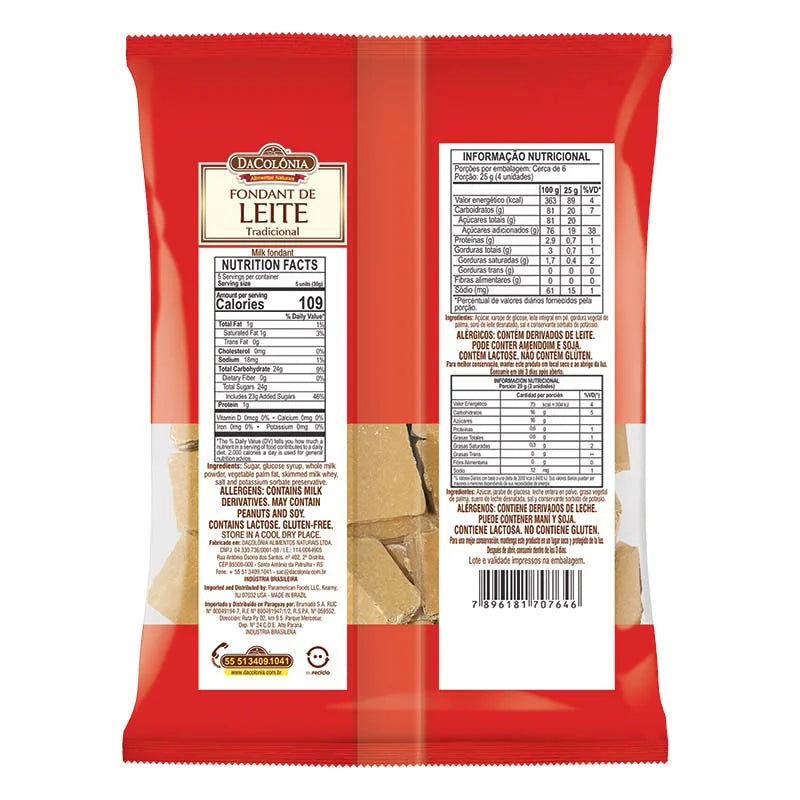 Fondant De Leite Pacote 160g