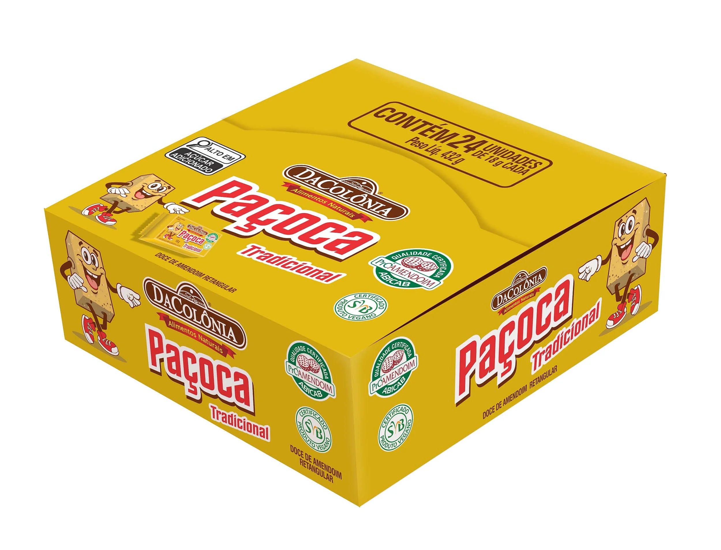 Paçoca Retangular Tradicional Caixa C/24x18g