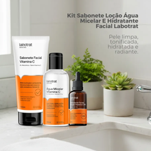 Carregar imagem no visualizador da galeria, Kit Vitamina C Labotrat Dermo Skin Sabonete Loção Micelar Hidratante
