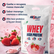 Carregar imagem no visualizador da galeria, Whey Protein Lut High Sabor Morango Refil 900g Absolut
