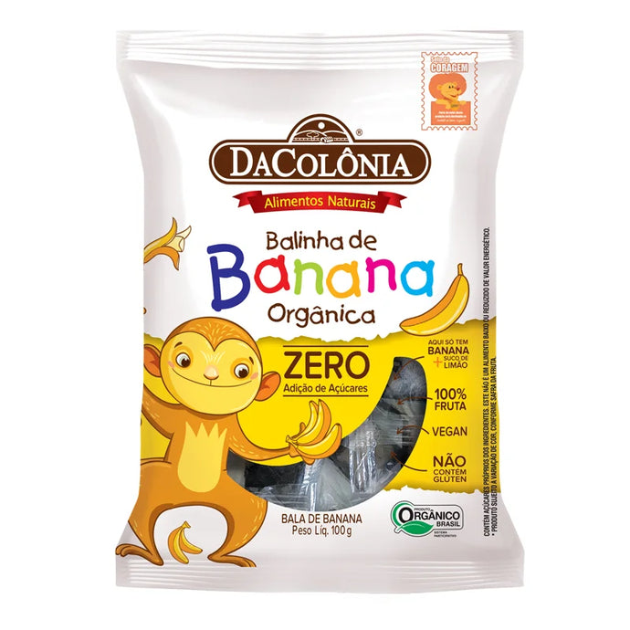 Bala De Banana Orgânica Zero 100g