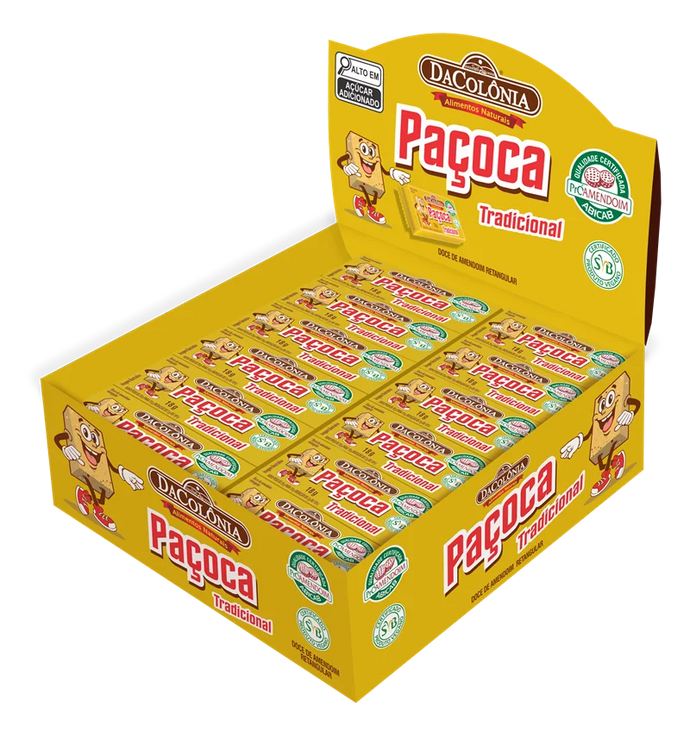 Paçoca Retangular Tradicional Caixa C/24x18g